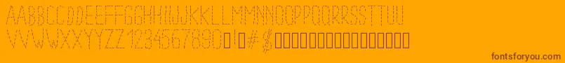 Pwdottedfont-Schriftart – Braune Schriften auf orangefarbenem Hintergrund