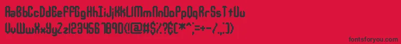 Fonte JupiterCrashBrk – fontes pretas em um fundo vermelho