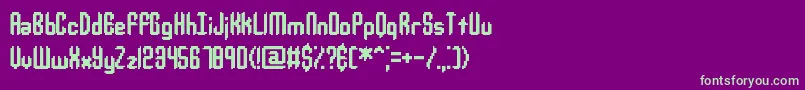 fuente JupiterCrashBrk – Fuentes Verdes Sobre Fondo Morado