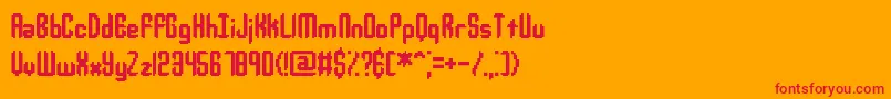 JupiterCrashBrk-Schriftart – Rote Schriften auf orangefarbenem Hintergrund