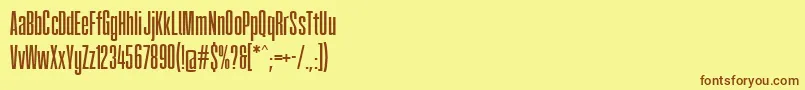 Fatcow-Schriftart – Braune Schriften auf gelbem Hintergrund