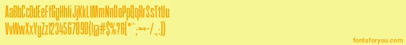 Fatcow-Schriftart – Orangefarbene Schriften auf gelbem Hintergrund