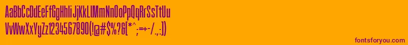 Fatcow-Schriftart – Violette Schriften auf orangefarbenem Hintergrund