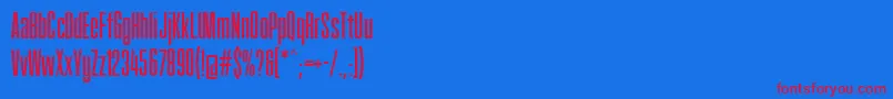 Fonte Fatcow – fontes vermelhas em um fundo azul