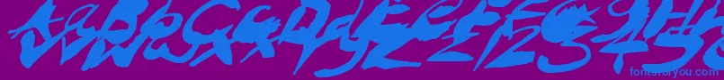 CrazyInkSplatsItalic Font – Blue Fonts on Purple Background