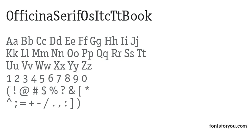 Schriftart OfficinaSerifOsItcTtBook – Alphabet, Zahlen, spezielle Symbole
