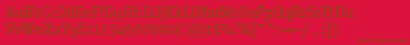 OfficinaSerifOsItcTtBook Font – Brown Fonts on Red Background