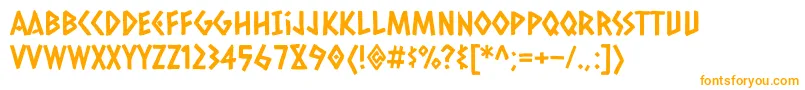 CaesardressingRegular-Schriftart – Orangefarbene Schriften auf weißem Hintergrund