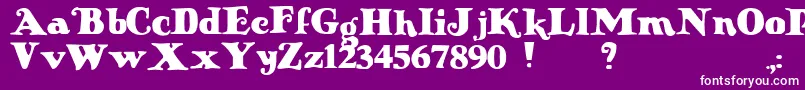 Knuffig-Schriftart – Weiße Schriften auf violettem Hintergrund