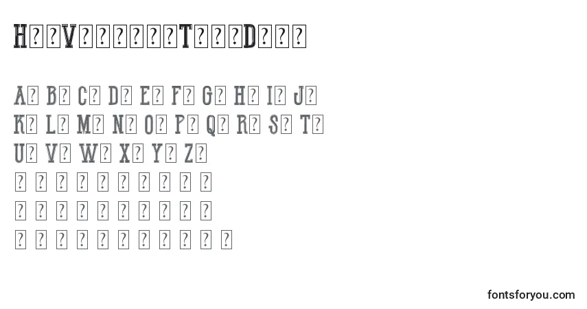 Шрифт HotVarsityTeamDemo – алфавит, цифры, специальные символы