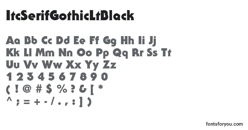 Fuente ItcSerifGothicLtBlack - alfabeto, números, caracteres especiales