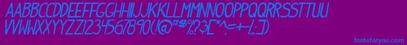 IndiepimptbsItal-fontti – siniset fontit violetilla taustalla