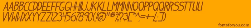 IndiepimptbsItal Font – Brown Fonts on Orange Background
