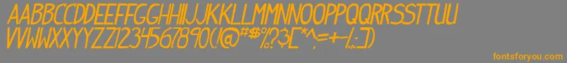 IndiepimptbsItal Font – Orange Fonts on Gray Background