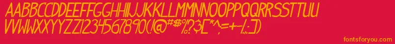 IndiepimptbsItal Font – Orange Fonts on Red Background