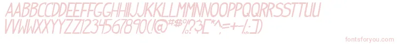 フォントIndiepimptbsItal – ピンクのフォント