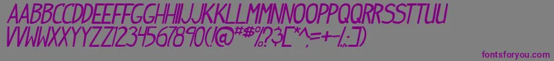 IndiepimptbsItal Font – Purple Fonts on Gray Background