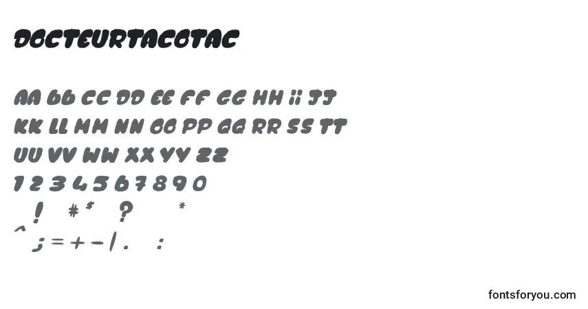 Czcionka DocteurTacotac – alfabet, cyfry, specjalne znaki