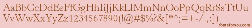 HorleyoldstylemtstdLight Font – Brown Fonts on Pink Background