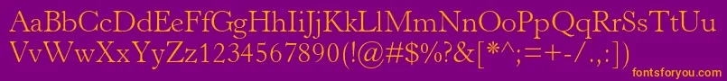 HorleyoldstylemtstdLight Font – Orange Fonts on Purple Background