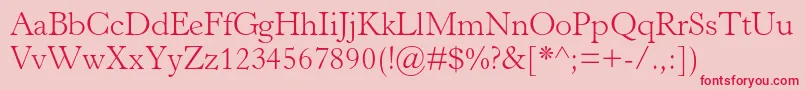 HorleyoldstylemtstdLight Font – Red Fonts on Pink Background