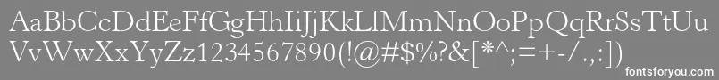 HorleyoldstylemtstdLight Font – White Fonts on Gray Background