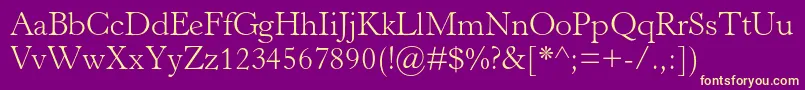 HorleyoldstylemtstdLight Font – Yellow Fonts on Purple Background