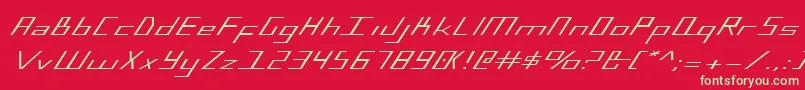 BlueJulyExpanded Font – Green Fonts on Red Background