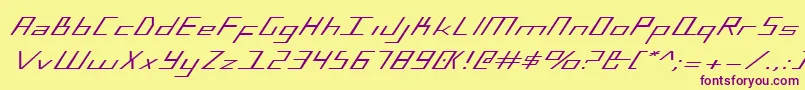 BlueJulyExpanded Font – Purple Fonts on Yellow Background