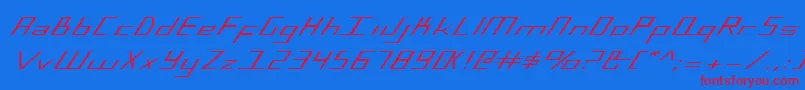 BlueJulyExpanded Font – Red Fonts on Blue Background