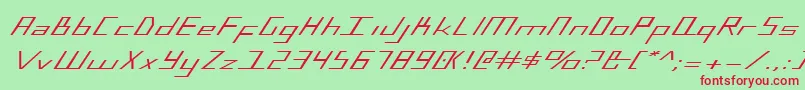 BlueJulyExpanded Font – Red Fonts on Green Background