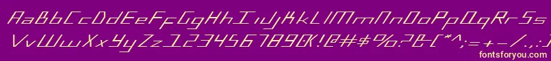 BlueJulyExpanded Font – Yellow Fonts on Purple Background