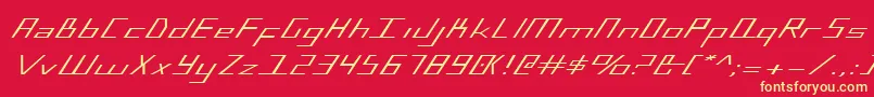 BlueJulyExpanded Font – Yellow Fonts on Red Background