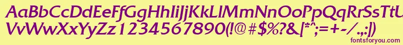 QuadratRegularita Font – Purple Fonts on Yellow Background