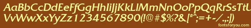 QuadratRegularita Font – Yellow Fonts on Brown Background