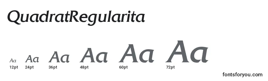 QuadratRegularita-fontin koot