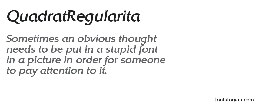 Review of the QuadratRegularita Font