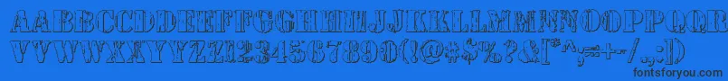 Wetworks3D-Schriftart – Schwarze Schriften auf blauem Hintergrund