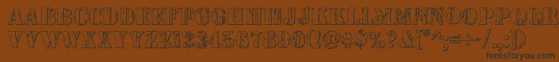Шрифт Wetworks3D – чёрные шрифты на коричневом фоне