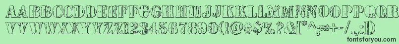 Шрифт Wetworks3D – чёрные шрифты на зелёном фоне