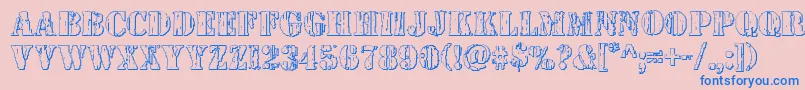 Wetworks3D-fontti – siniset fontit vaaleanpunaisella taustalla