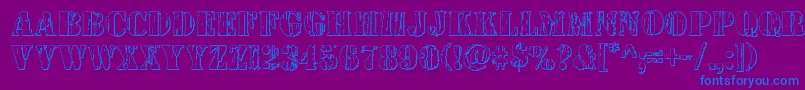 Шрифт Wetworks3D – синие шрифты на фиолетовом фоне