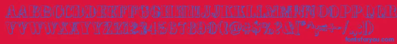 Wetworks3D-Schriftart – Blaue Schriften auf rotem Hintergrund