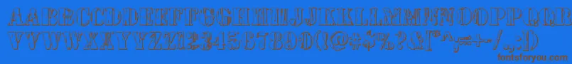 Wetworks3D-Schriftart – Braune Schriften auf blauem Hintergrund