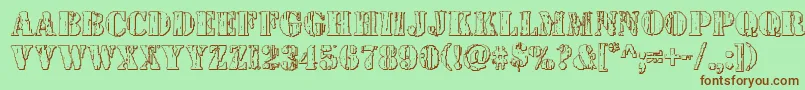 Шрифт Wetworks3D – коричневые шрифты на зелёном фоне