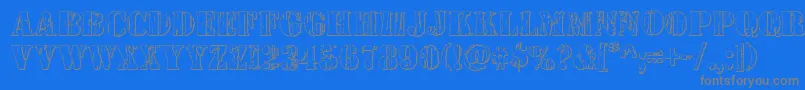 Wetworks3D-fontti – harmaat kirjasimet sinisellä taustalla