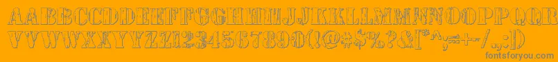 Wetworks3D-Schriftart – Graue Schriften auf orangefarbenem Hintergrund