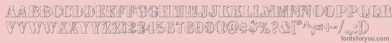 Wetworks3D-fontti – harmaat kirjasimet vaaleanpunaisella taustalla