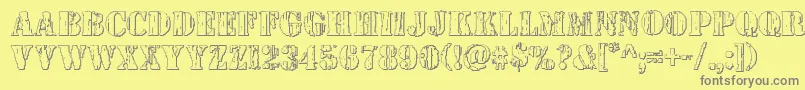 Wetworks3D-Schriftart – Graue Schriften auf gelbem Hintergrund