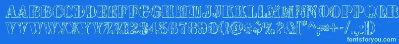 Wetworks3D Font – Green Fonts on Blue Background